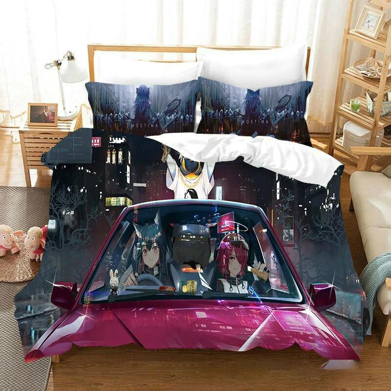 Anime Game Arknights Bedding Set Boys Girls Twin Queen Size Duvet Cover Pillowcase Bed Kids Adult Fashion Home Textileextile Tool