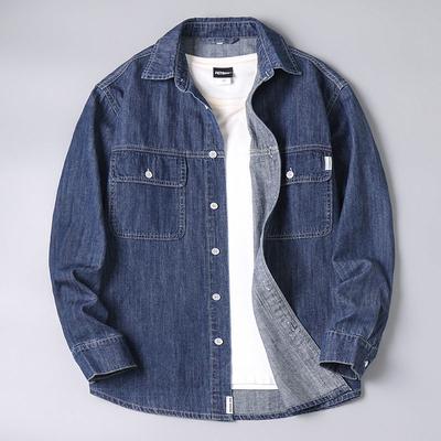 Herrjacka Jeansjacka Plusstorlek Tvättad Casual Jacka Lös Bekväm Vintage Jacka