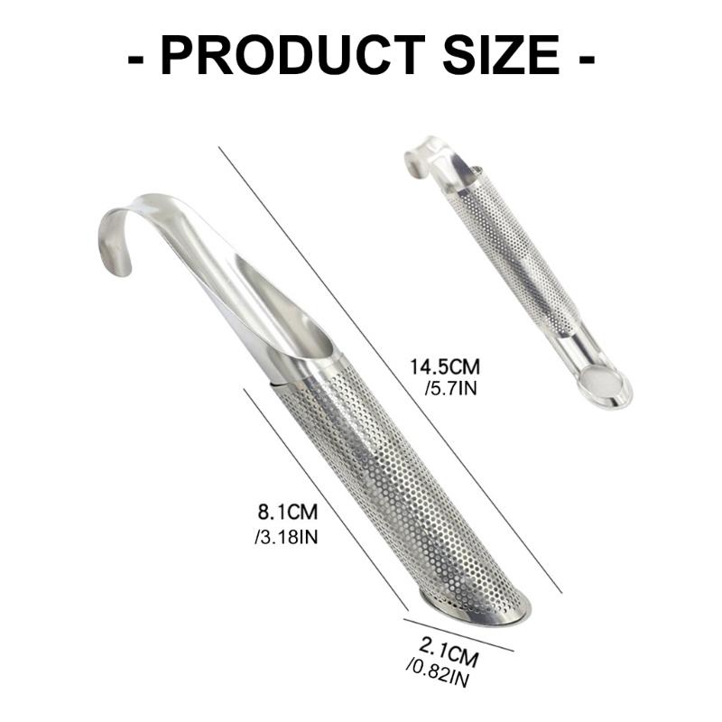Pack of 2 Metal Tube Shaped Food Grade Teas Filter 304 Stainless Steels Pipes Teas Diffuser For Spices Hot Beverages