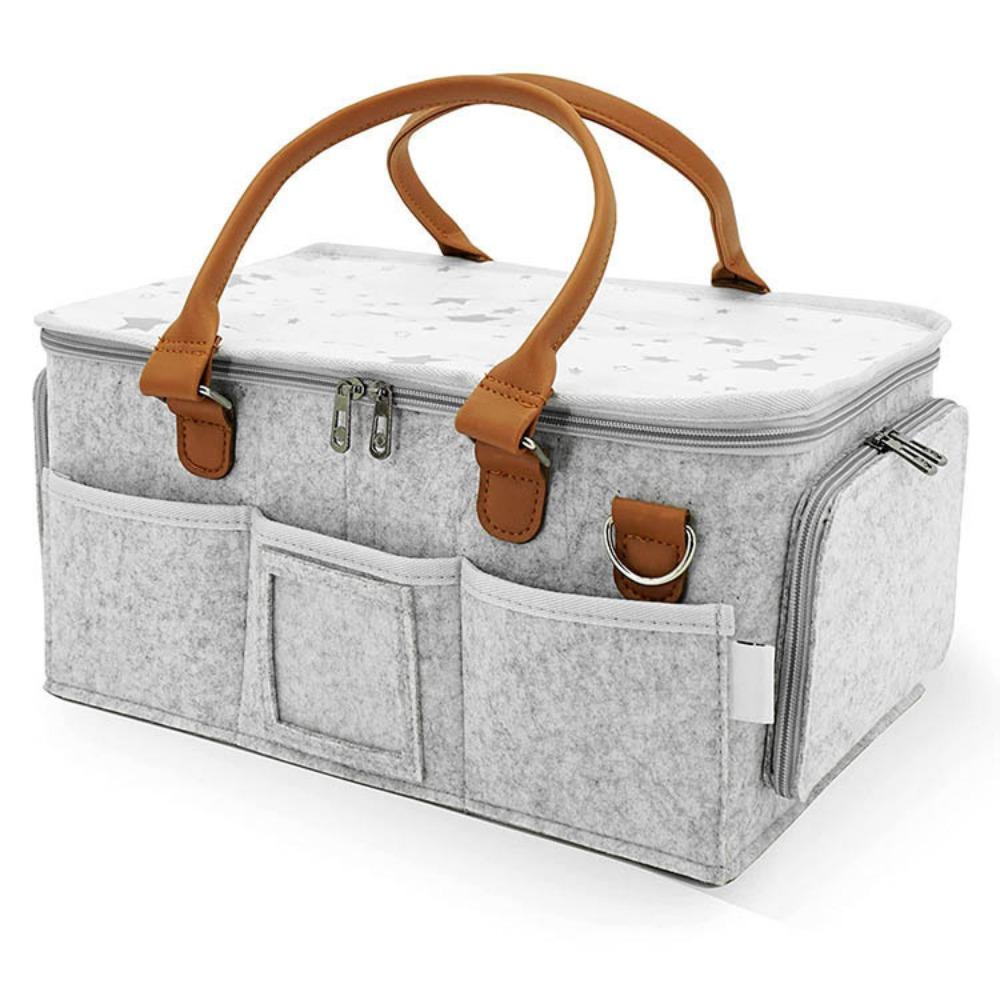 Foldable Design Mommy Tote Bag Felt Cloth Multifunctional Storage  Mommy Storage