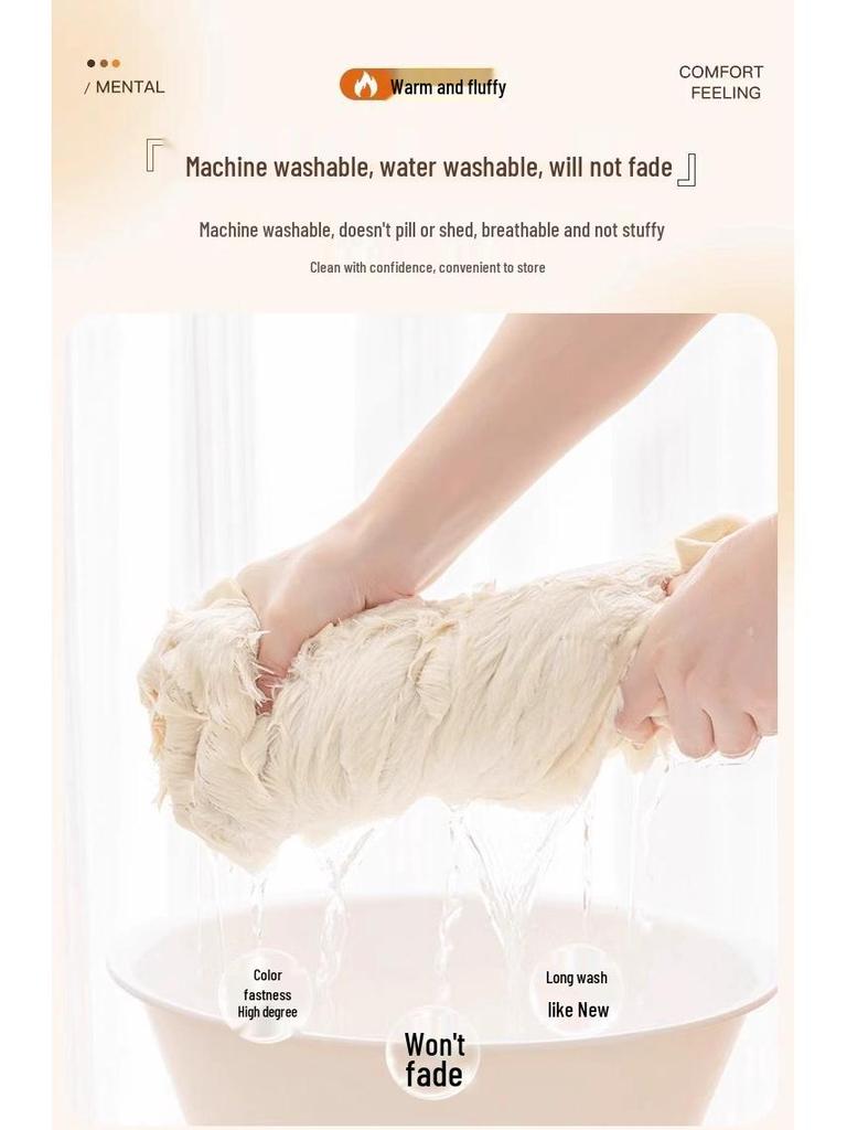 Non-Slip Rabbit Plush Winter Sofa Cushion & Tatami Blanket