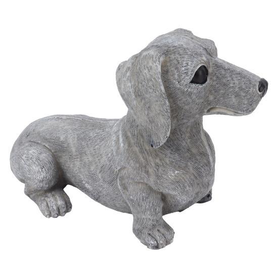 Dog Garden Statues DIY Lifelike Prevent Cracking Resin Dog Statues Home Decor for Courtyard Lawn Dachshund
