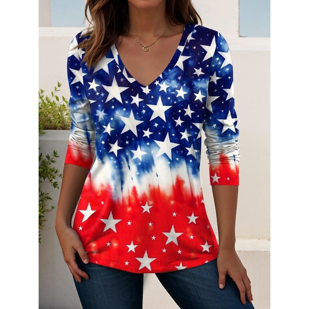 Vintage US Flag 250th anniversary Pattern Women's T-shirt Summer