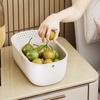 Thickened Plastic Double Layer Drain Basket Big Capacity Drain Tray Fruit Plate Snacks Supply