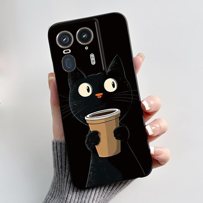 Soft Casing For Motorola Moto Edge 50 Ultra 5G Phone Case Black Matte Silicone Aesthetic Luxury Cute Cool Boys Girls Back Cover