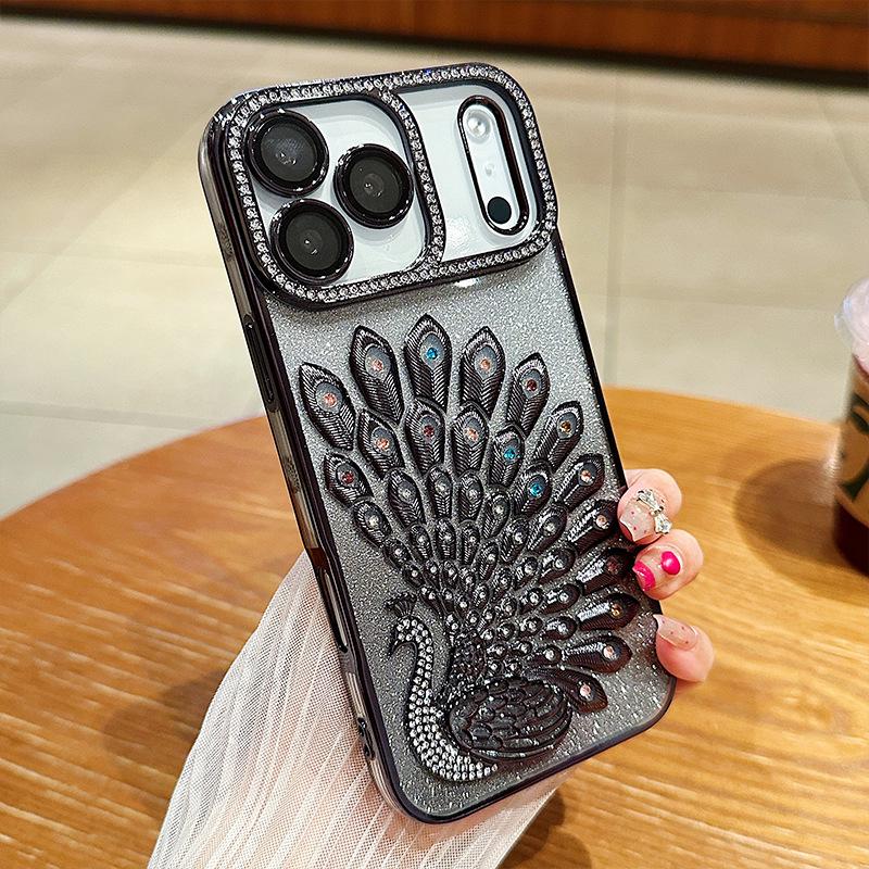 Bunte Diamant-Pfauen-Gradienten-Handyhülle für iPhone 17 Pro Max
