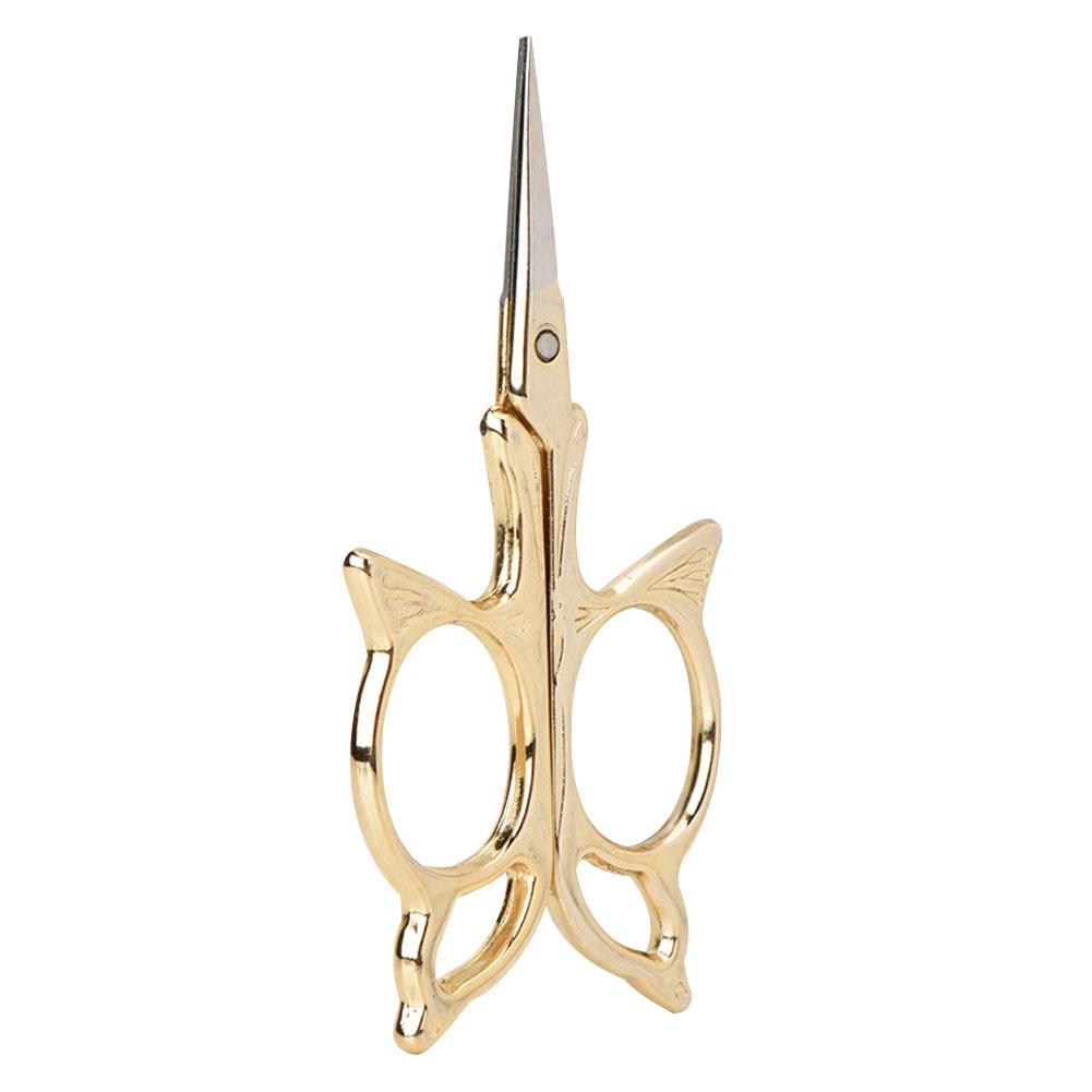 1pc Antique Style Stainless Steel Tailor Scissors Household DIY Sewing Accessories (Gold)