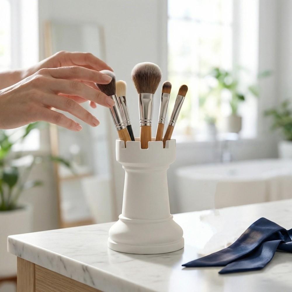 Plastic Chess-Shaped Pen Holder Multi-function Creative Pencil Storage Box Flower Vase Makeup Brush Storage Cup Gift