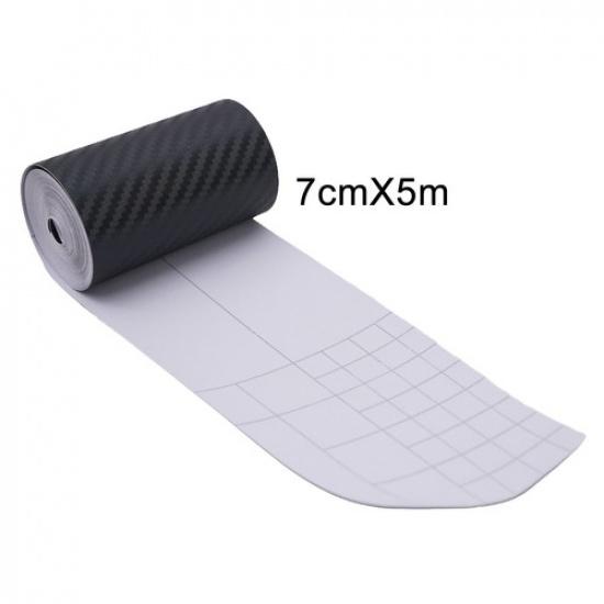 1x Car Door Sill Scuff Cover Sticker 3/5/7cm*5m Anti-Scratch Carbon Fiber Strip
