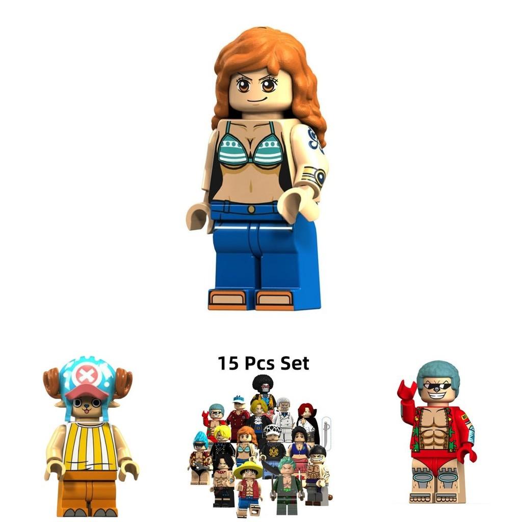 Set aus 15 One Piece Piraten-Bausteinen Chopper Luffy Zoro Robin Franky und mehr!