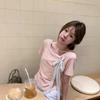 Korean Sweet and Spicy Pink Bow Streamer Short-sleeved T-shirt Women's Summer French Unique Design Sense Beautiful Small Top