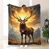 Large Fleece Throw Blanket 150x200cm Stag Fantasy Art Nature Wall Tapestry Decor Gift for Sofa Home