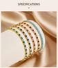 Two Tone Tennis Chain Bracelet 3mm Shiny Zirconia Luxury Bangle Stacking Vacation Wrist Summer Jewelry