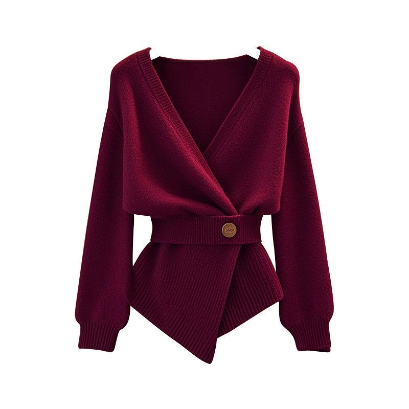 Eleganter Herbst-Strickpullover im europäischen Stil, Anti-Aging