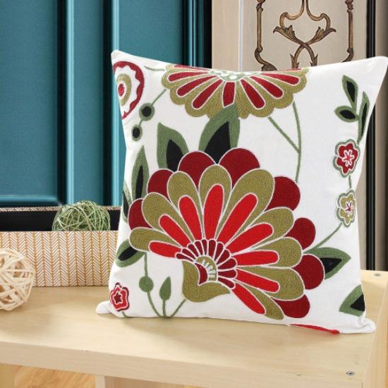 Cotton Embroidery Sofa Cushion Cover Cartoon Pillow Bed Bedside Pillow