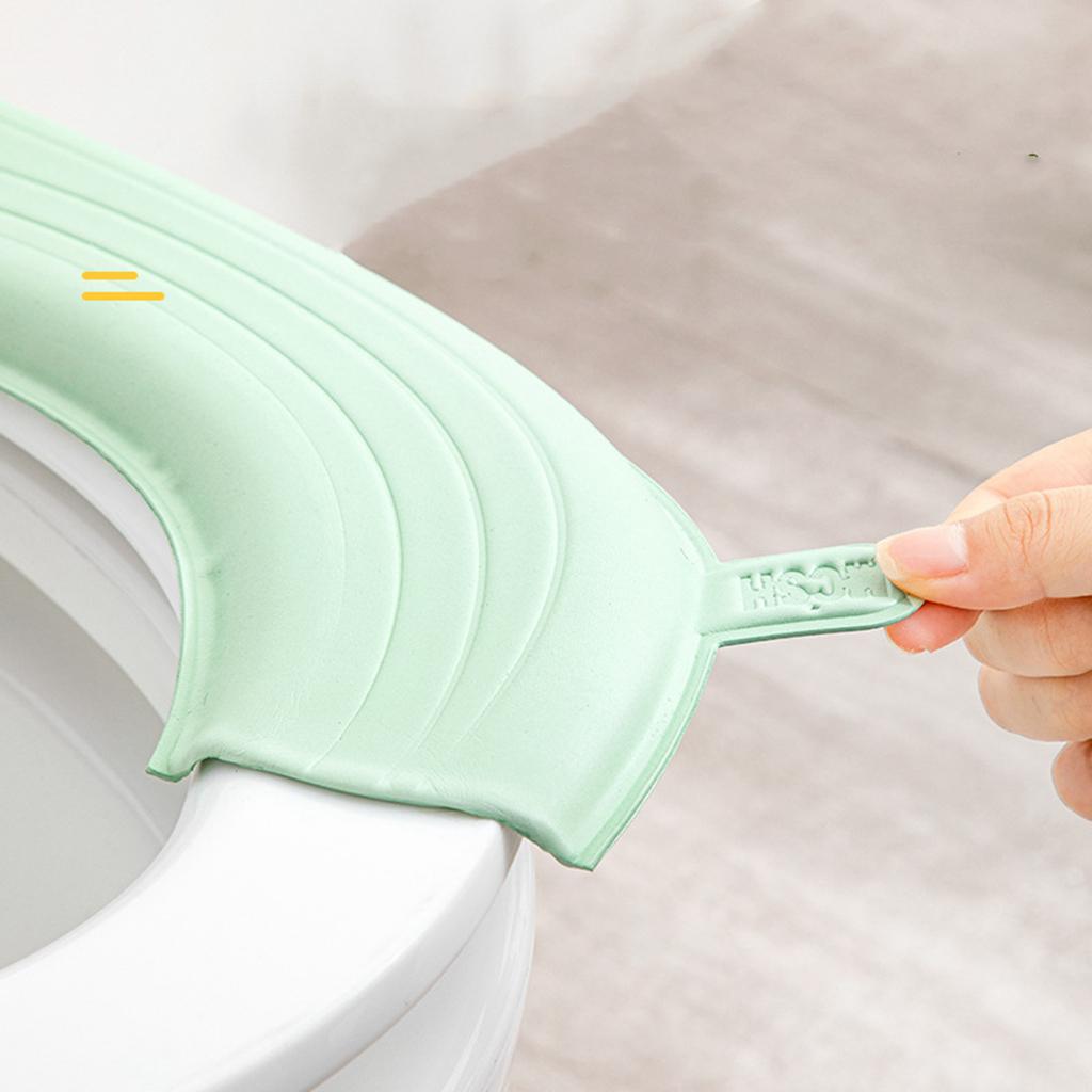 2Pc/set Waterproof Toilet Seat Cover Closestool Mat Washable Bathroom Accessories Pure Color Soft Toilet Seat Cushion Universal