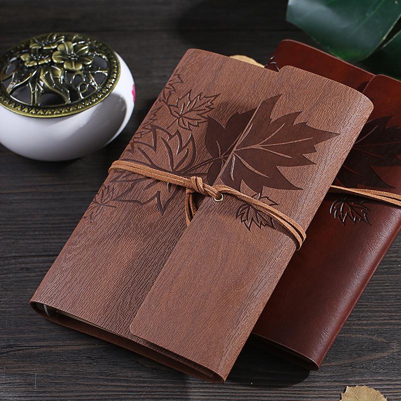 Maple Leaf Retro Kraft Paper Notebook: Simplistic Student Planner & Travel Diary