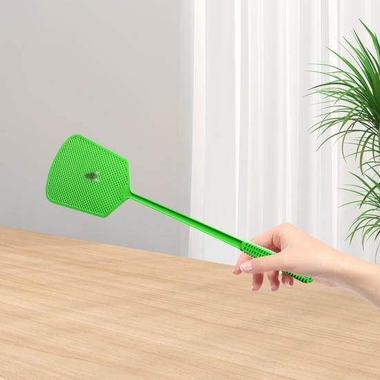 2 Pcs Fly Swatters Thickened Long Handle Flexible Great Tenacity Hollow Mesh Wide Head Anti-crack Indoor and Outdoor Insect Mosquitoes Swatting Tool