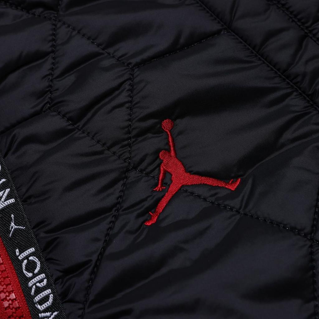 Jordan Down Jacket Logo Letter Print Hooded Warm Casual Windproof Kids Outerwear Black FB1678-010