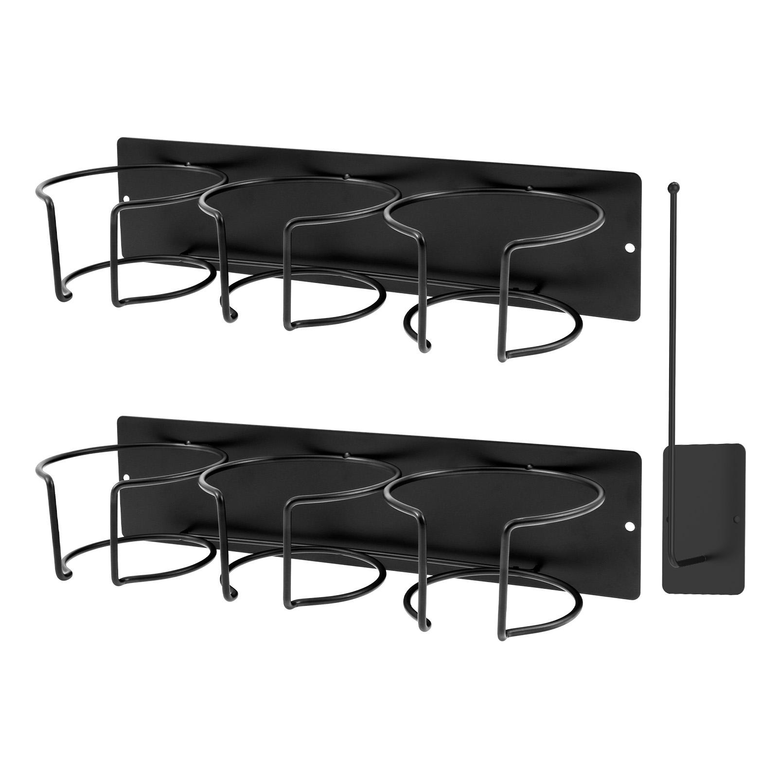 

3pcs/set Magnetic Cup Storage Rack Refrigerator Tumbler Holder Adjustable Carbon Steel With Hook 6 Cup Organizer Shelf