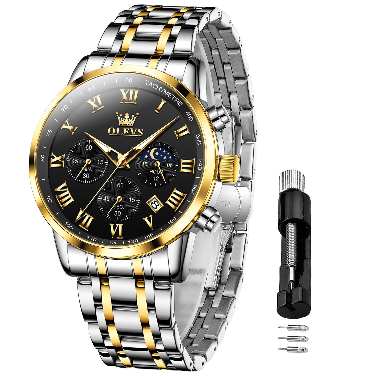 

OLEVS Men s Watch Stainless Steel Strap Quartz Waterproof Date Luminous Popular Stylish Men s Watch Analog Fashion Business Classic watch for men