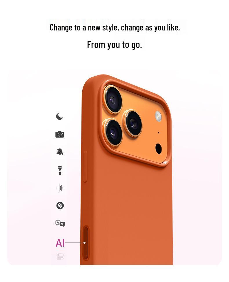 Apple 17 True Liquid Silicone Magnetic iPhone 17 Pro Max Full Coverage Camera Button Phone Case