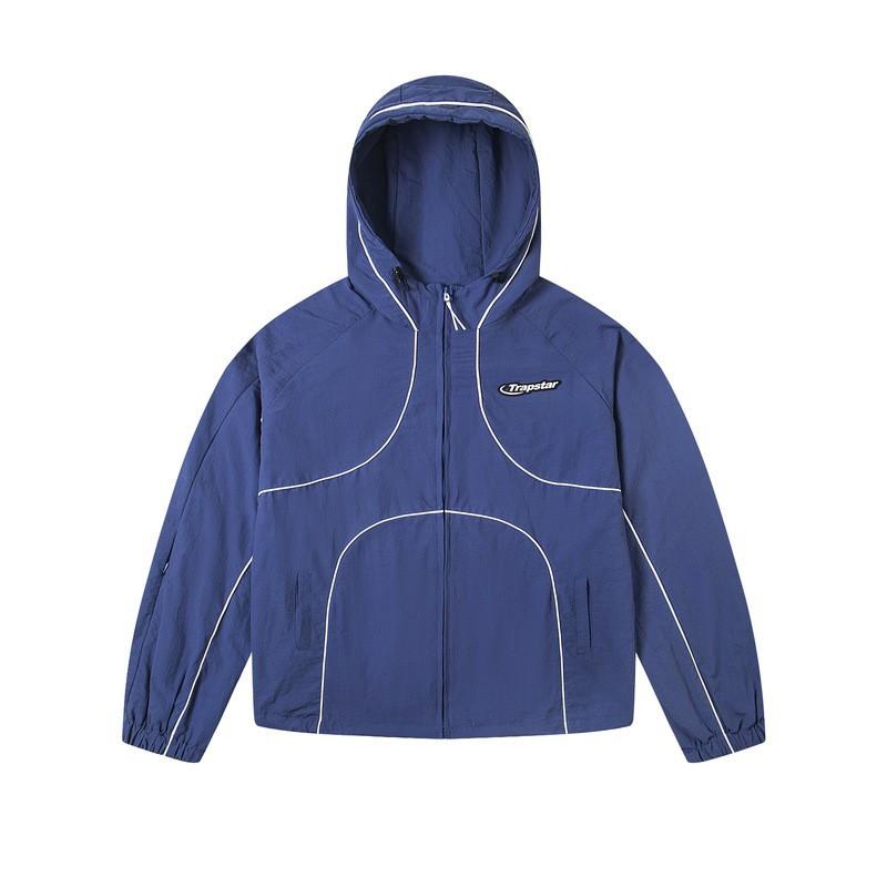 Unisex Oversized Hooded Windbreaker Jacket With Reflective Lettering Silicone Trim Streetwear Outerwear