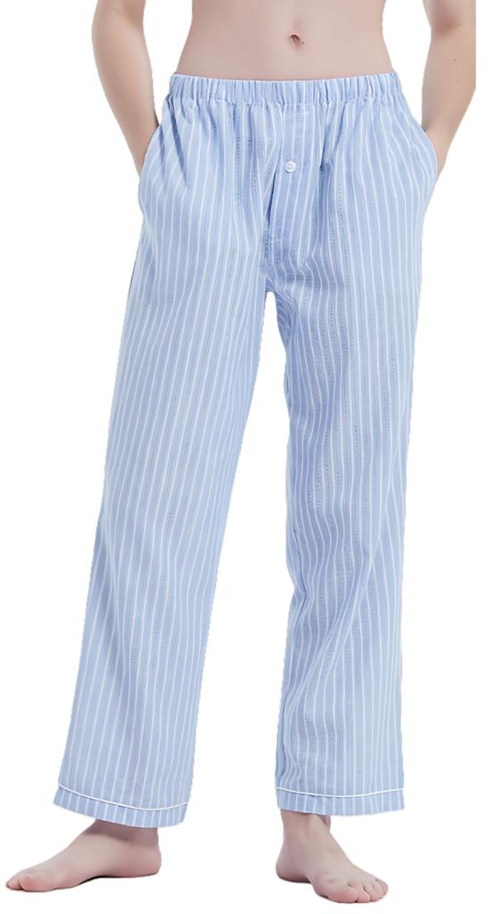 Cotton Pajama Loungewear Organic Relaxing Perfect for and Fall [HOME WAY] Men's 100% Pants, Lightweight, Open-Front Bottoms, Cotton, Skin-Friendly,