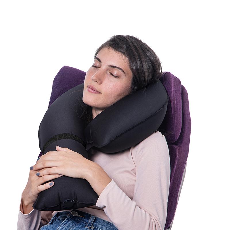 

Inflatable Travel Pillows for Airplanes, Car & Home,Neck and Chin Support , Firmness Adjustable 38x25cm