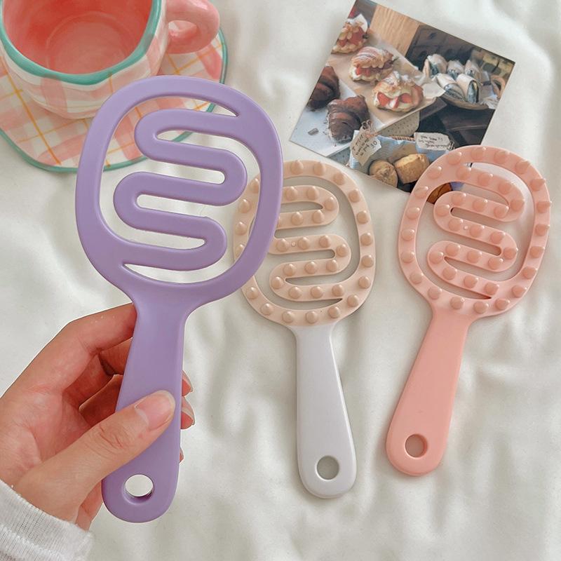  Pettine Massaggiante per Shampoo in Silicone Morbido Spazzola per la Pulizia del Cuoio Capelluto Manico Lungo Pettine per Capelli Svuotati Pettine per Capelli a Doppio Scopo