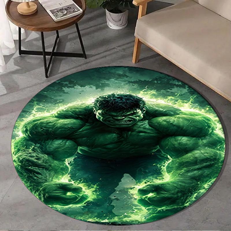 1PC Hero Power Breaks Through Round Rug, Non-slip Chair Mat, Home Decor, Circle Carpet Perfect for Office, Bedroom, Living Room,Christmas gift