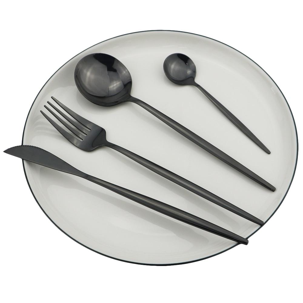24Pcs Stainless Steel Dinnerware Cutlery Set Knives Forks Coffee Spoon Dinner Tableware Kitchen Utensils Flatware Set