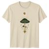 Mystisk svamp måne himmelsk konst unisex t-shirt häxig boho svamp botanik
