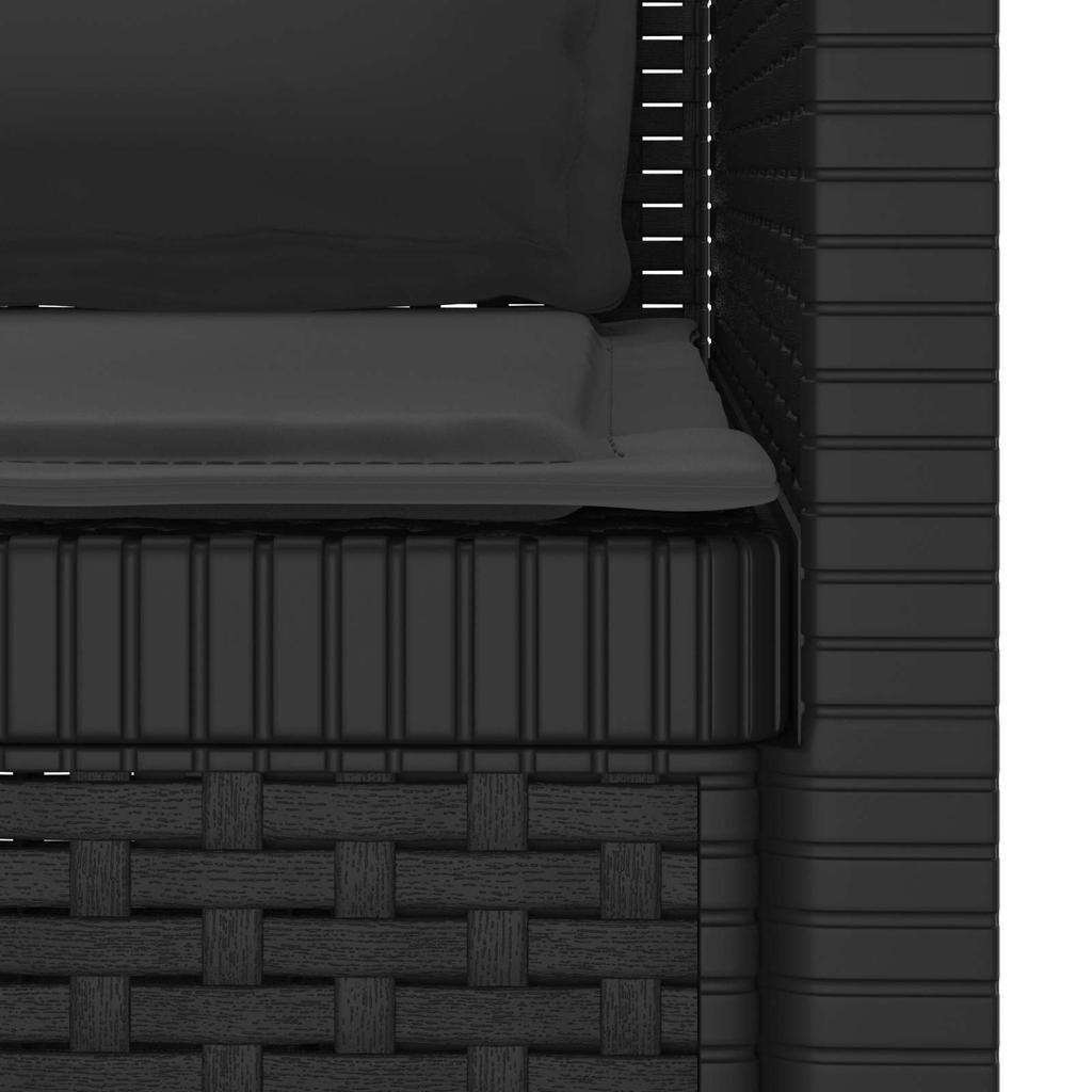 1 Seater Armchair with Cushions Rattan Look PP Anthracite