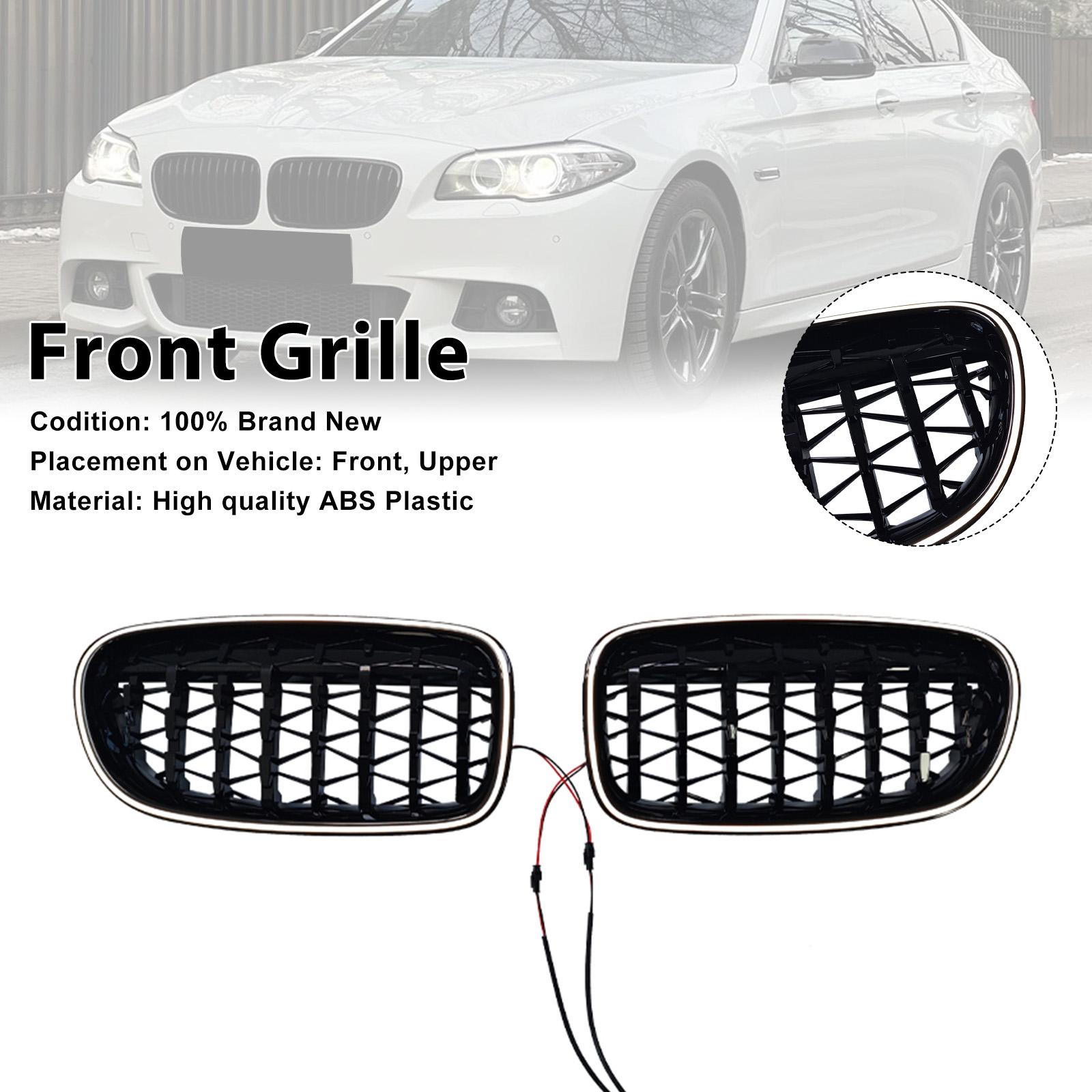 

Gloss Black Kidney Bumper Grill Grille Fit BMW 5 Series F10 F11 2010-2016