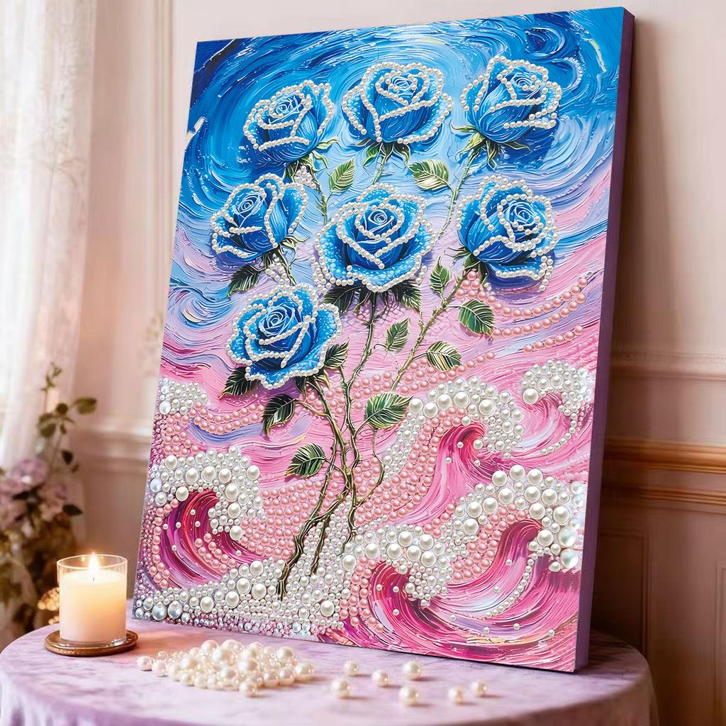 Sunflower Pearl Painting Diy Self-Adhesive Pearl Rose Flower Animal Table Decorative Painting For Friends And Girlfriends Gifts