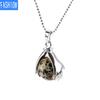 Palm Natural Stone Beads Crystal Pendant Necklace