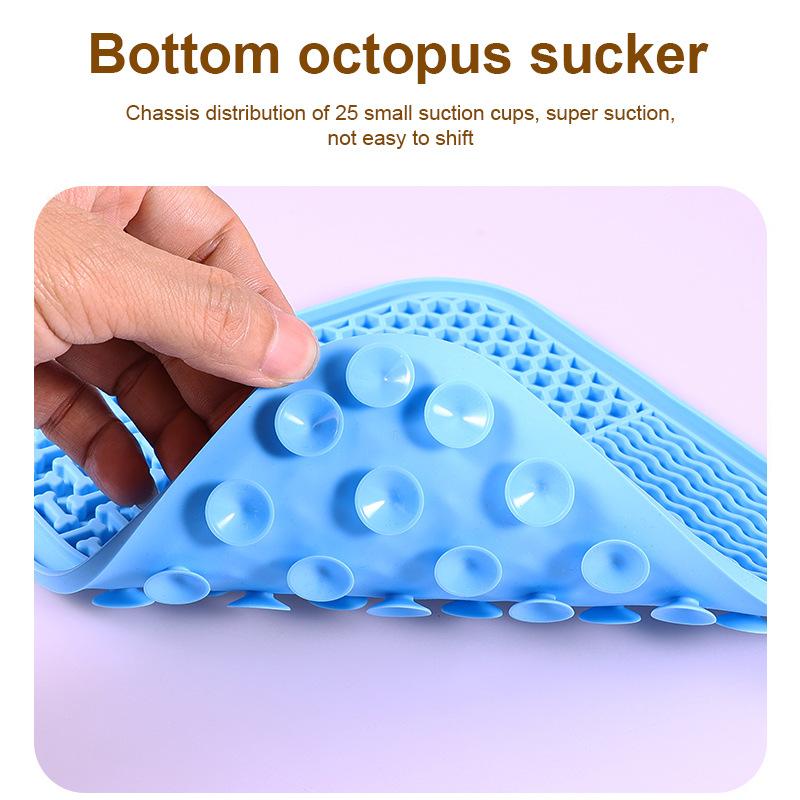 Cat Dog Slow Food Pad + Scraper Food Grade Silicone Anti Slip Wear-resistant Durable Easy To Clean Pet Licking Pad Feeders