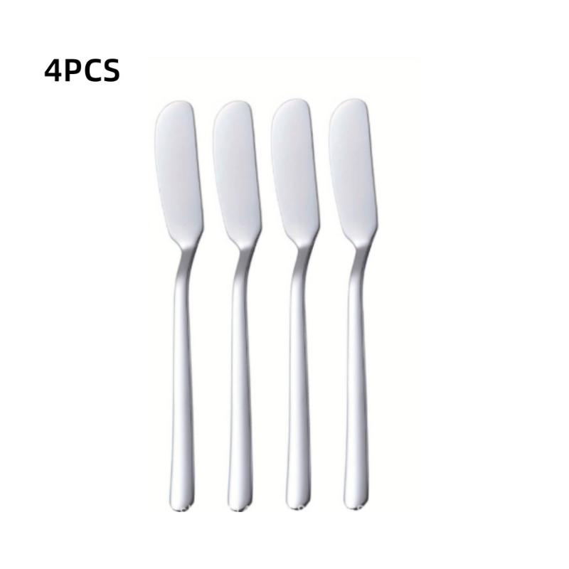 4Pcs Stainless Steel Butter Knife Cheese Spreader Multiuse Butter Shovel Bread Spreader Kitchen Tableware