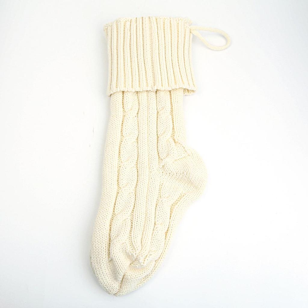 Knitted Rhombus Gift Socks Cover - Christmas Ornament & Candy Bag Decor