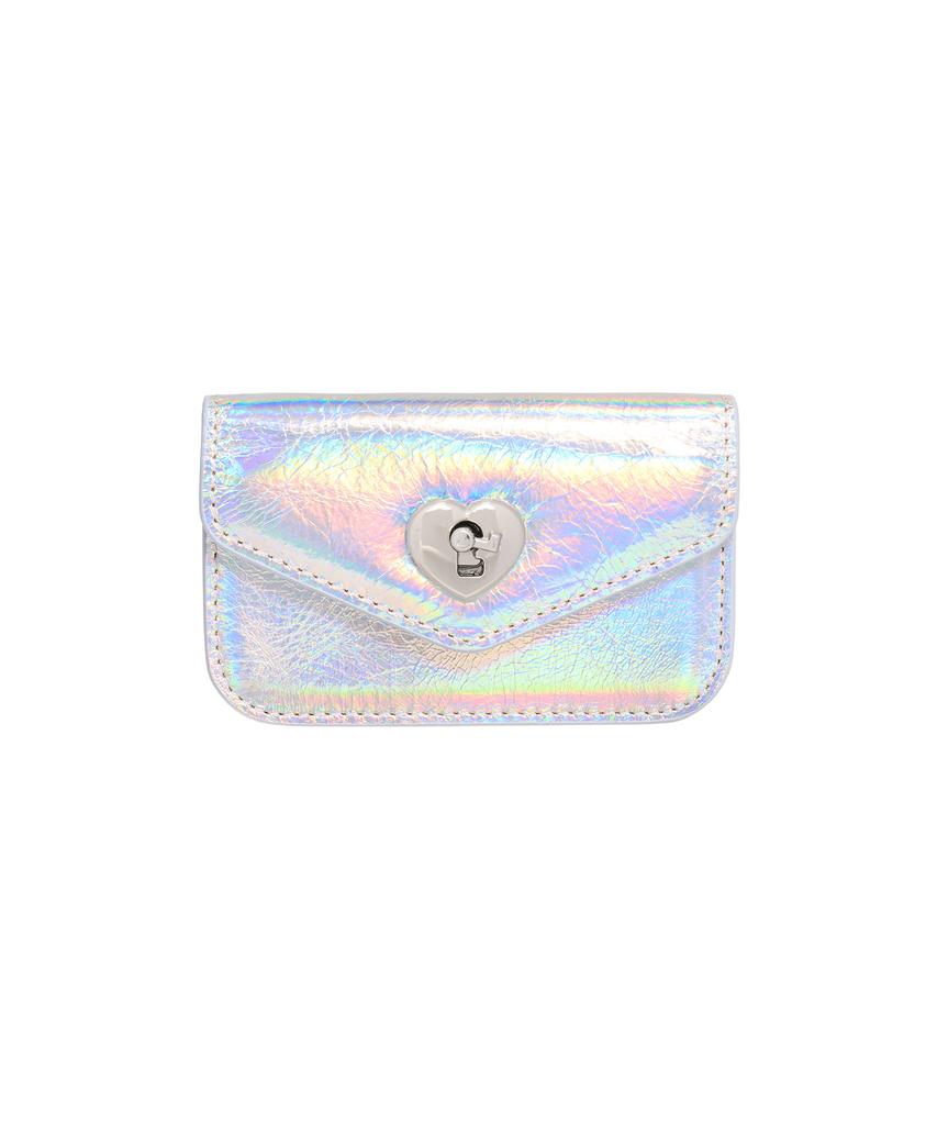 Lemasque Heart Lock Compact Business Card Holder Hologram