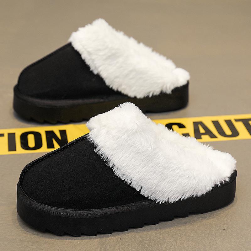 

Звездный тормоз шерстяная сумка голова домашние тапочки носить толстая подошва Цяньсунъи кожаные нескользящие снегоступы 3637 чёрный