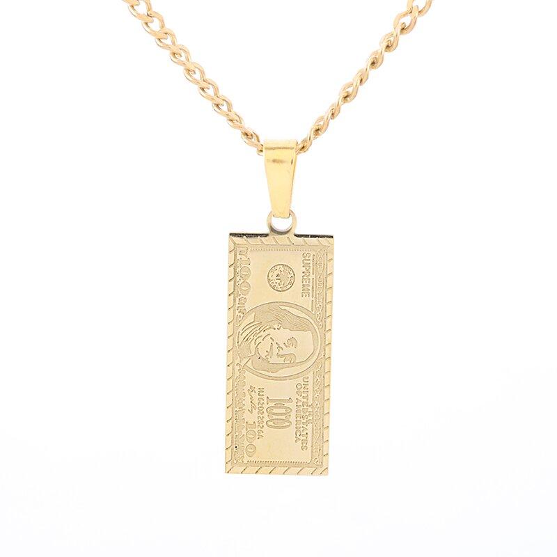 1PC Kreative Hip Hop Rock Trend Männer \\\'s Halskette Million Dollar Bill Anhänger Punk Mode Schmuck Geschenk