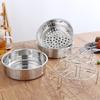 304 Stainless Steel Double Layer Steamer Rack with Egg Holder and Variable Hole Sizes