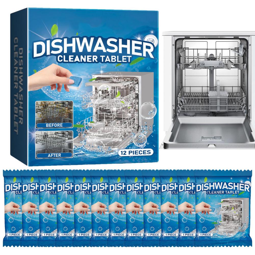Clean And Clear Dishwasher Tablets 12PCS Dishwasher Cleaner Tablets Removal Of Odors Cleaner Clean Dish Washer Tablets Deep