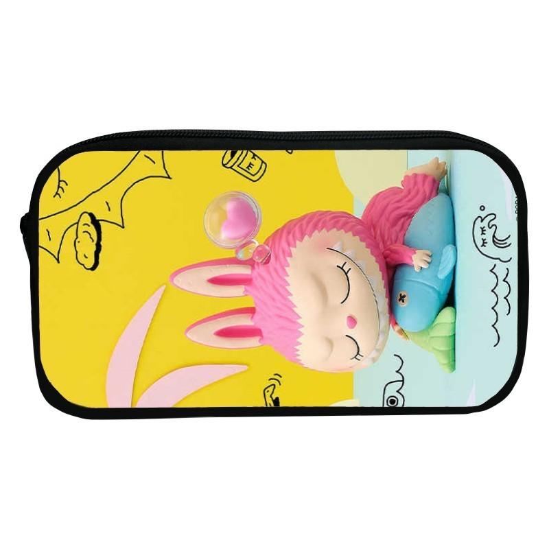 Sött tecknad kanin pennskrin för barn Hållbart polyester-pennfodral