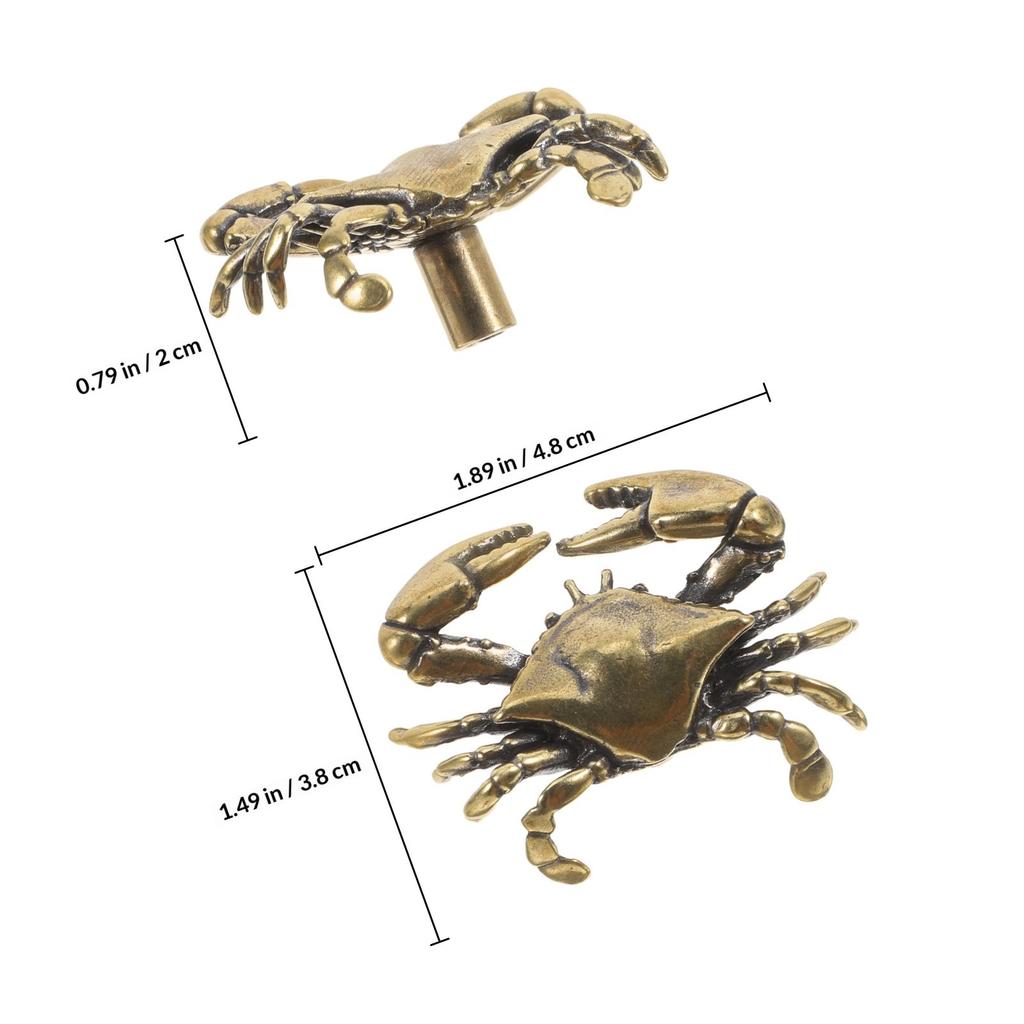 Brass Crab Cabinet Pull Nautical Coastal Drawer Handles Retro Sea Theme Unique Furniture Knobs Living Room Bedroom
