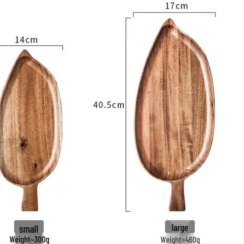Abay Acacia Wood Leaf Serving Tray