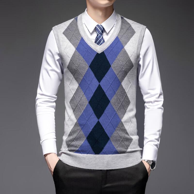 Hengyuanxiang Men's Wool Blend V-Neck Sweater Vest