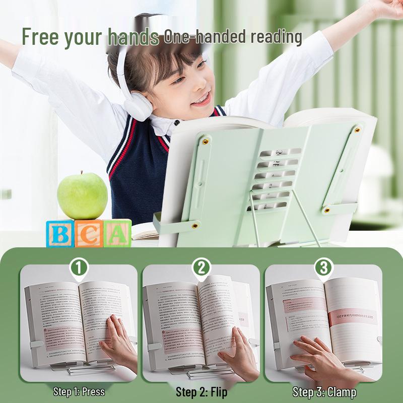 Kaba Bear Adjustable Reading Stand - Multifunctional Metal Book Holder for Students